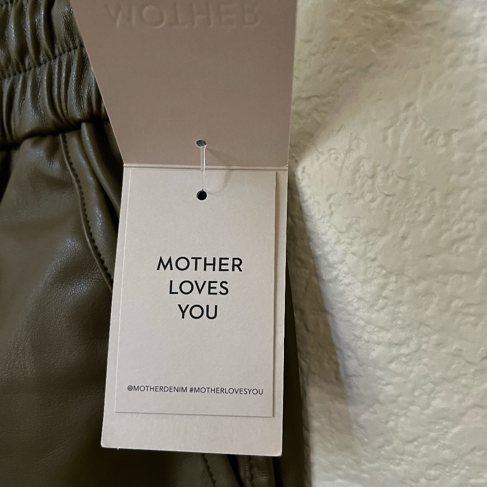NWT MOTHER | Fall Winter Fir Green Rambler Lounger Ankle Faux Leather | Size XS - Picture 9 of 16